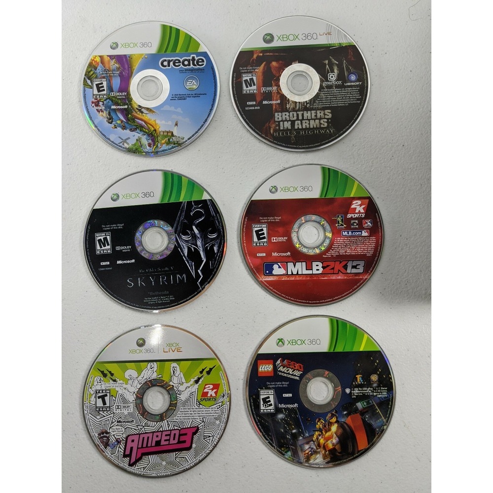 Xbox 360 Lot of 6 Games Disk Only No box or Manual